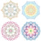 GORGECRAFT 4Stk 16cm Mandala Fensteraufkleber Großpackung Kunststoff PVC Bunte Meditation Statische Blumen Blumenkunst Nicht Klebende Runde Fensteraufkleber Für Fenster Türen Zimmer Büros Dekor