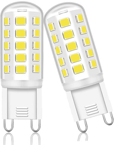 Cinsenten G9 LED Leuchtmittel Naturweiß 4000K, 4W LED Lampen entspricht 25W 40W Halogenlampe, G9 Glühbirne 460 Lumen, Kein Flackern, Nicht Dimmbar, Enegiesparende Kleine Birne, 2er Pack