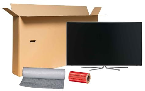 karton-billiger | Carton d'expédition pour téléviseur/TV jusqu'à 60 - 1600 x 200 x 800 mm - Dimensions de la sangle DHL - Lot de 3