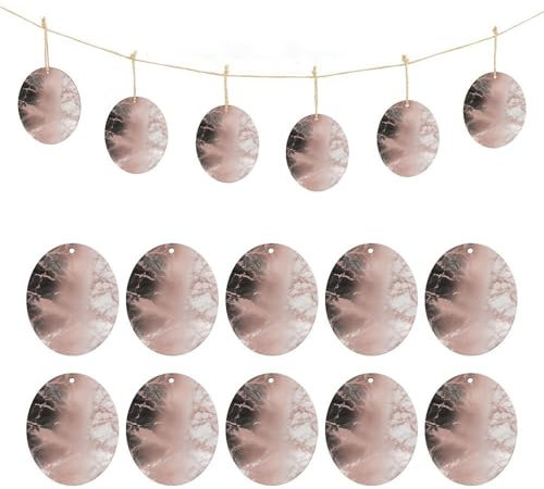 Ostereier-Anhänger aus Holz, Marmor-Farbe, Rotgolddruck, Osterdekoration, Urlaub, Basteln, Partyzubehör, ideal zum Dekorieren, 10 Stück