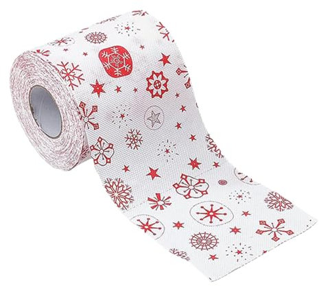 Qurygin Christmas Themed Santa Toilet Roll - 10x6.5cm Christmas Soft Toilet Roll, Christmas Toilet Paper, Novelty Toilet Roll, Christmas Pattern Toilet Paper Roll for Dining Table, Kitchen