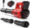 Cordless Leaf Blower with 21V 4000mAh Battery, 320 CFM 180 MPH Battery Leaf Blower with 2 Section Tubes, 6-Speed Dial, Electric Garden Leaf Blower for Dust, Snow Debris,Yard, Work Around The House