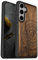 Carveit Natürlich Holz Handyhülle für Samsung S25 Plus hulle [Einzigartiges Design Cover] Stoßstange Case Kompatibel mit Galaxy S25 Plus Hülle（Nussbaum-Der Kompass vor Kanagawa Waves）