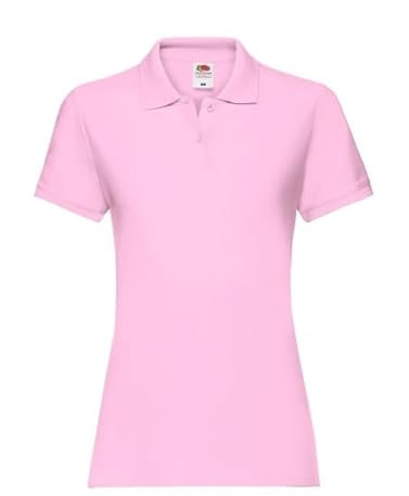 Generico Polo Premium Donna Maniche Corte 100% Cotone Ladies 63-030-0 (IT, Testo, L, Regular, Regular, Rosa)