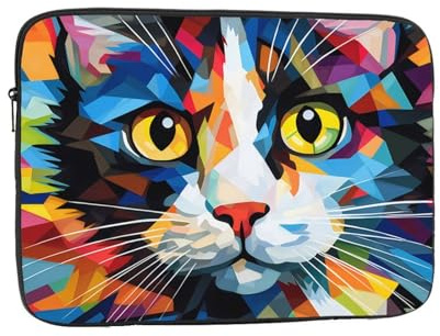 GGNKDL Laptoptasche mit Katzenmotiv, stoßfest, tragbar, 43,2 cm (17 Zoll), für Männer und Frauen, Geschäftsreisen, Büro und den täglichen Gebrauch