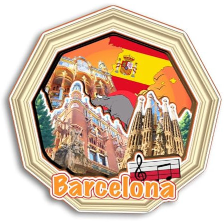Quwsne Imán para nevera Barcelona, España, imán para nevera, recuerdos de viaje de ciudad, regalos turísticos, monumentos clásicos 3D, hechos a mano, decoración del hogar -3521