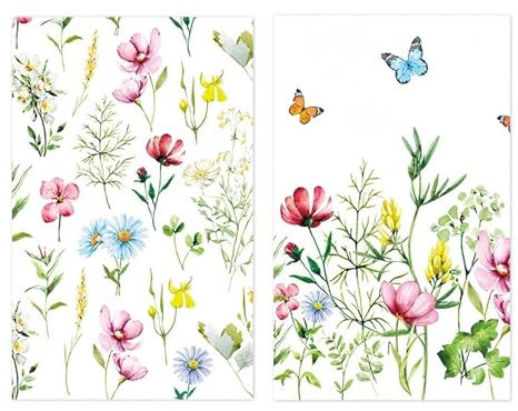 Cosiesnest 2 Stück Geschirrtücher KüChentücher 40 * 60cm Super Saugstarke Geschirrhandtücher Küchenhandtücher Weiche und Langlebige Küchentücher Baumwolle (Bunt)