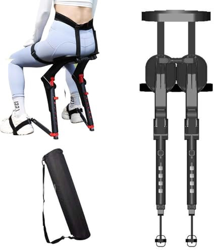 Generisch Verstellbarer, tragbarer, unsichtbarer Stuhl ohne Stuhl, unsichtbarer Stuhl, tragbarer Exoskelett-Stuhl, tragbarer Stuhl ohne Stuhl, ergonomische Beine, Leichter Sitz, höhenverstellbar(Red)