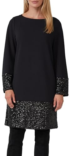 s.Oliver Damen 2173649 Kleid Langarm mit Pailletten