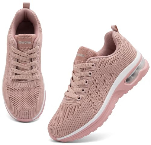 Topwolve Baskets Femme Chaussures de Running Léger Respirant Chaussures de Course Confortable Extérieur Chaussure de Sport Fitness Sneakers,Rose Clair,39 EU