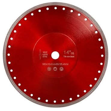 Casaverde Diamanttrennscheibe Ø 350 mm x 30,0 mm/25,4mm für Nassschneiden–Fliesen,Keramik,Stein,Beton,Naturstein,Granit,Marmor