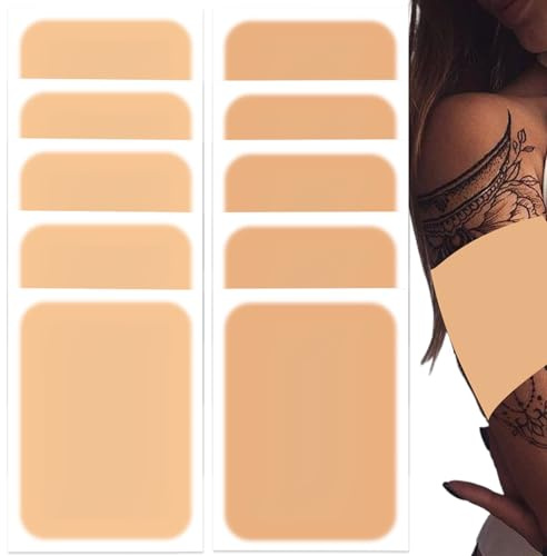 Tattoo-Abdeckungspflaster, 10 Stück, wasserdichtes Tattoo-Abdeckungsband, 2 Farben, atmungsaktiver Concealer-Aufkleber, ultradünne Haut, unsichtbar für Narben und Muttermale, Stil 2..