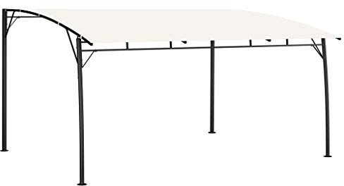 Festnight Pavillon Pergola Carport 4x3x2,55 m Gartenpavillon mit Festem Dach Überdachung Terrasse Garten Sonnenschutz Terassenüberdachung Freistehend