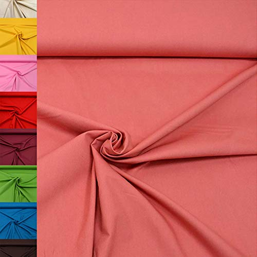 MAGAM-Stoffe Sophie Baumwollstoff Uni 100% Baumwolle Oeko-Tex Meterware 50cm (10. Altrosa)