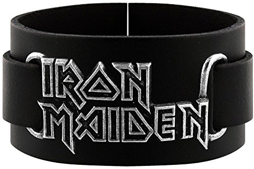 Iron Maiden Iron Maiden Logo Männer Lederarmband schwarz Leder Band-Merch, Bands