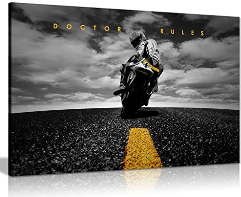 Kunstdruck auf Leinwand, Motiv: Doctor Rules Valentino Rossi Yamaha Motogp (76,2 x 50,8 cm)