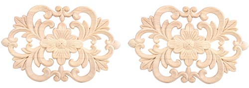 Zerodis Gummi-Holz Ornament (Rohmaterial) für Haustür, Schrank, Tür, Fenster, Möbel, Wanddeko, Wand, Ecke, Deko, Verzierung (22 * 14CM, 30 * 19CM)
