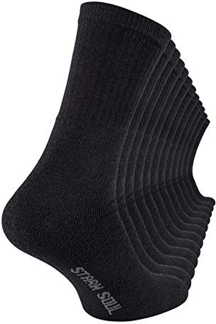 STARK SOUL Crew Socks-Essentials, Tennissocken, Freizeitsocken, (6 oder 12 Paar), Baumwolle, Schwarz, Weiss, Grau Meliert