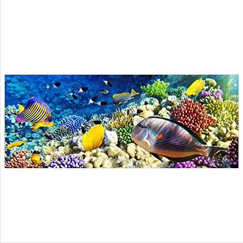 Glasbild 125x50 XL Unter Wasser Blau Panorama Wandbild Glasbilder Deko Modern