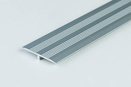 T Profile Transition Trim for LVT Floor Aluminium Door Bars Threshold 0.9Mx25mm TMW Profiles (T34 Silver)