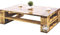 sunnypillow Palettenmöbel Gartenmöbel Set aus Holz Indoor/Outdoor Europaletten Möbel Sofa Gartensofa Bank Sessel Holztisch für Balkon Terrasse Garten | geflammt Couchtisch 120 x 80 cm Höhe : 30 cm