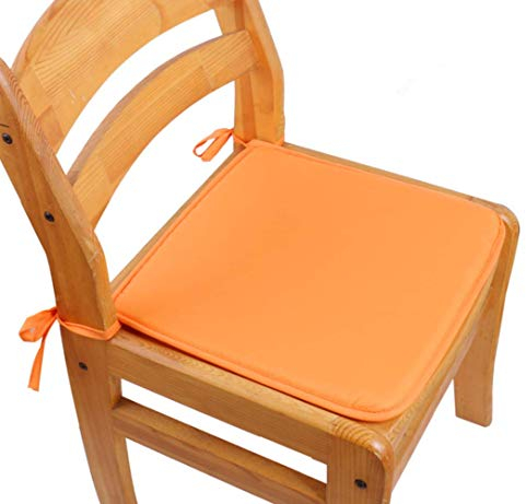 homeyuser Sitzkissen für Esszimmer-/Gartenstuhl, rund, Schaumstoffkissen, zum Anbinden, Orange, 4 Stück
