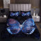 Tbrand Schmetterling Tagesdecke 170x210cm Girly Blau Galaxis Bettüberwurf Luxus Fliegende Insekten Sternenhimmel Steppdecke für Kinder Tier Wohndecke Mit 1 Kissenbezug
