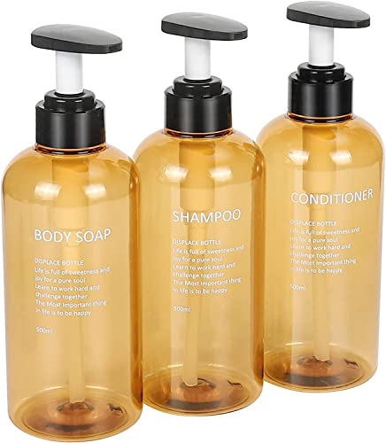 Alacritua 3 Stück 500ml Pumper für Flasche, pumpflaschen Set,Seifenspender aus PET Plastik, Lotionspender Leer Flasche mit Lotion Pumpe Spender Ideal für Küche Bad