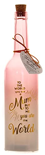 Boxer Gifts Mum You are The World Light-Up LED Starlight Bottle | Meaningful Gift for Mother's Day, Soft Coral