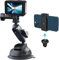 TELESIN Soporte de Ventosa de aleación de Aluminio para Coche con Clip para teléfono móvil Adecuado para Gopro Hero Series dji OSMO Insta360 Accesorios para cámara de acción para teléfono móvil