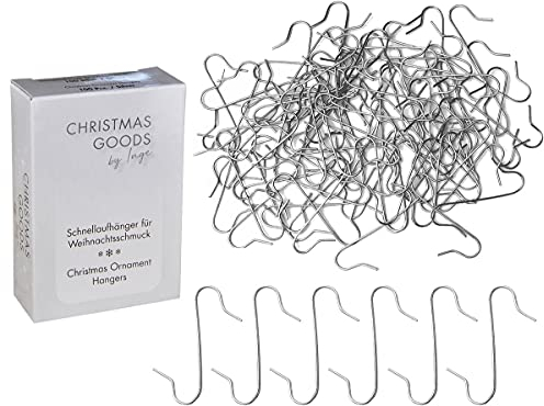 JACK 100 Kugelaufhänger Silber S - Haken Weihnachtskugelhaken Aufhänger Christbaumkugelhaken