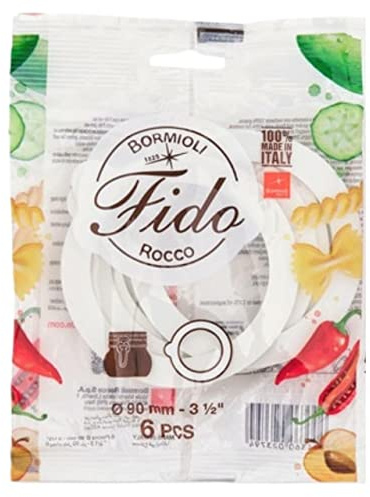 Bormioli Rocco Universal Fido Dichtungen, weiß, groß, 90 mm, 6 Stück