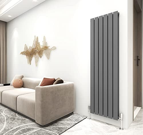 Radiator Horizontal Vertical Designer Flat Panel Central Heating Radiator 1600mm Height (1600x408mm Double, Anthracite)