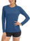 TACVASEN Womens Long Sleeve Yoga Top UV Clothing Long Sleeve Base Layer Outdoor Long Sleeve Running Hiking Shirts Rash Vest Blue Grey, S
