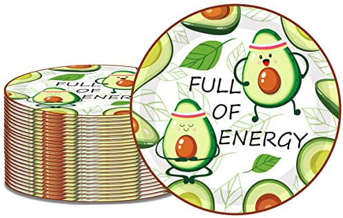 40 Stück Avocado-Obst-Partyzubehör Sommer Avocado Thema Avocado Pappteller 17,8 cm grüne Avocados Teller für Avocado Babyparty mexikanische Fiesta Taco Party Obst Avocado Geburtstag Party Dekorationen