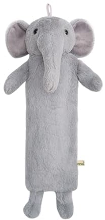 Bouillotte Premium pour enfant - Tuyau de 0,9 l - Avec housse en fourrure synthétique douce - Bouillotte en caoutchouc naturel - Différents modèles - Éléphant