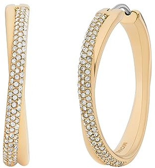 Michael Kors Gold-Tone Hoop Earrings for Women; Huggie Earrings for Women; Stainless Steel Earrings; Jewellery for Women, Stainless Steel