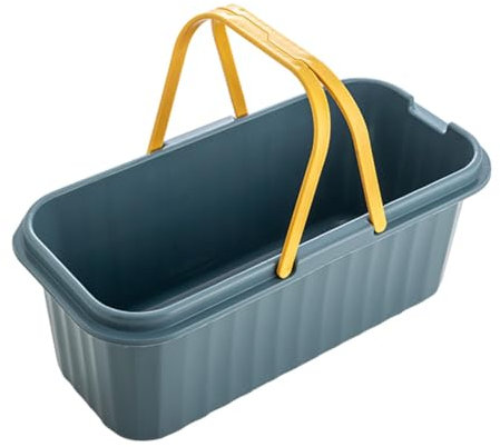 LOVIVER Wassereimer mit Rad, rechteckiger Reinigungseimer, Wischeimer, Wascheimer für, Camping, Heckklappe und mehr, Blau, L