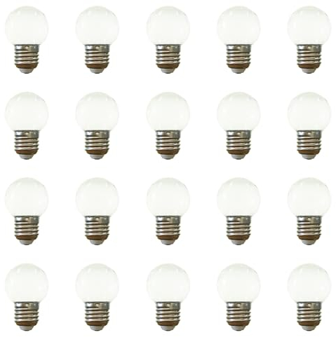 HUAMu Lot de 20 Ampoules LED Blanc Chaud E27 Gros Culot à vis, 2W Équivalent 20W, 200LM, E27 LED Économie d'Énergie pour Maison Terrasse Extérieure Guirlande Noël Fête Décoration d'ambiance