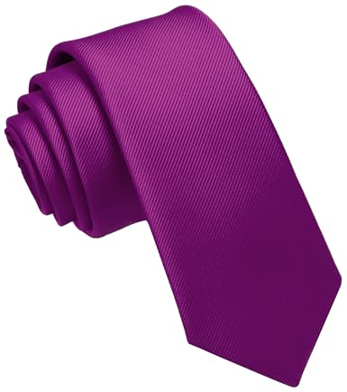 JEMYGINS Krawatte schmale Krawatten für Herren seide Hochzeit Schlips Lila 2