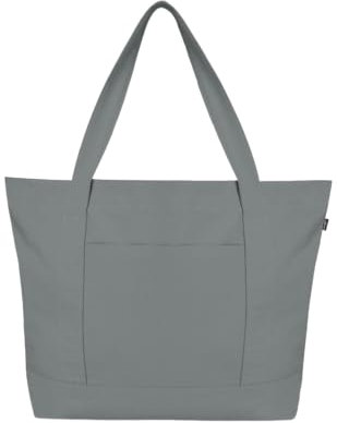 Ecoright Tote Bag Lona Mujer, Hombre Con Cremallera Y Bolsillo Interior, 100% Algodón Ecológico Bolsa Playa