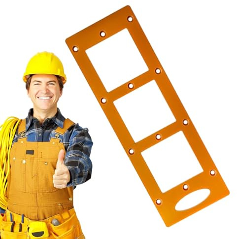 Vorlage zur Montage von Wanddosen für Steckdosen, Schlitzschablone, Montage von Wanddosen mit Loch zum Aufhängen | Montage von Wanddosen für Sockelleisten