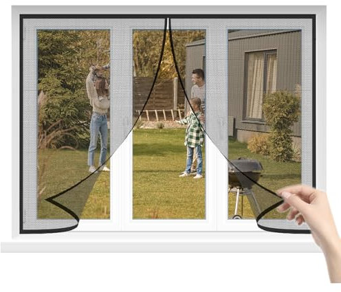 Zanzariera Magnetica Porta Tenda 60x160cm Nero Schermo Magico Con Chiusura Magnetica In A Telaio Completo Maglia Ultra Sottile Per Porte Di Vari Tipi