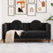 KOIECETA Sofa Polstersofa mit Kissen 2-Sitzer Zweisitzer Loungesofa Design Sofa für Wohnzimmer Couch Wohnzimmersofa Modern Schwarz Samt