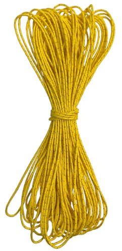 Dyneema Reflektierendes Seil, 2 mm, 400 kg Bruchbelastung, geeignet für Zelte, Drachen-Surfen und andere 19,8 m (rot, 2 mm) (gelb, 2 mm)