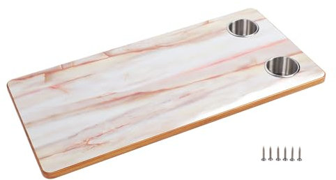 banapoy Abnehmbare Marine-RV-Tischplatte, Rechteckige Ponton-Boots-Tischplatte, RV-Tischplatte mit 2 Getränkehaltern, Ersatz für RV-Boot-Yacht-Marine, 31,1 X 15,75 Zoll