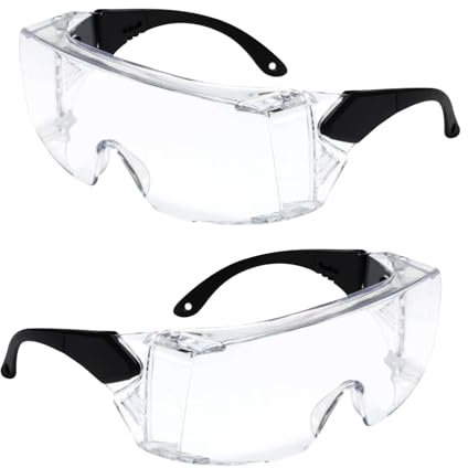 Dyaucwpo 2 Piezas Gafas de Seguridad, Gafas de Protección Antivaho, Lentes de Seguridad con Patillas Ajustables, Gafas Protectoras Transparentes Para Laboratorio, Agricultura, Deporte