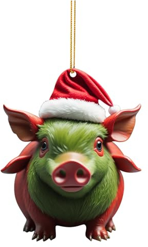 SchweinAnhänger Dekoanhänger Weihnachtsanhänger Baumschmuck Weihnachtsbaum Anhänger Lustiger Weihnachtsbaum SchweinAnhänger Hängender Deko Weihnachtsbaum Deko Weihnachtsbaum Hängende (F, One Size)