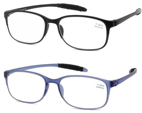 IEYELUUK Lesebrille Flexibel Blaulichtfilter für Damen Herren, Lesehilfe Entspiegelt Biegsam Kein Gelbstich für Computer, Leicht Dioptrien +1,75