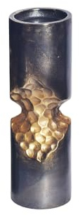 Vase Precious 13cm - schwarz Gold - Metall-Aluminium-Legierung Kerzenhalter | Montiert, vielseitig einsetzbar, handgefertigt, Hammerschlag-Design, für Blumenarrangements, stilvolle Exotik